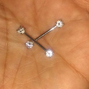 Vintage Maria Tash CZ & W Gold Frontal & Barbell
